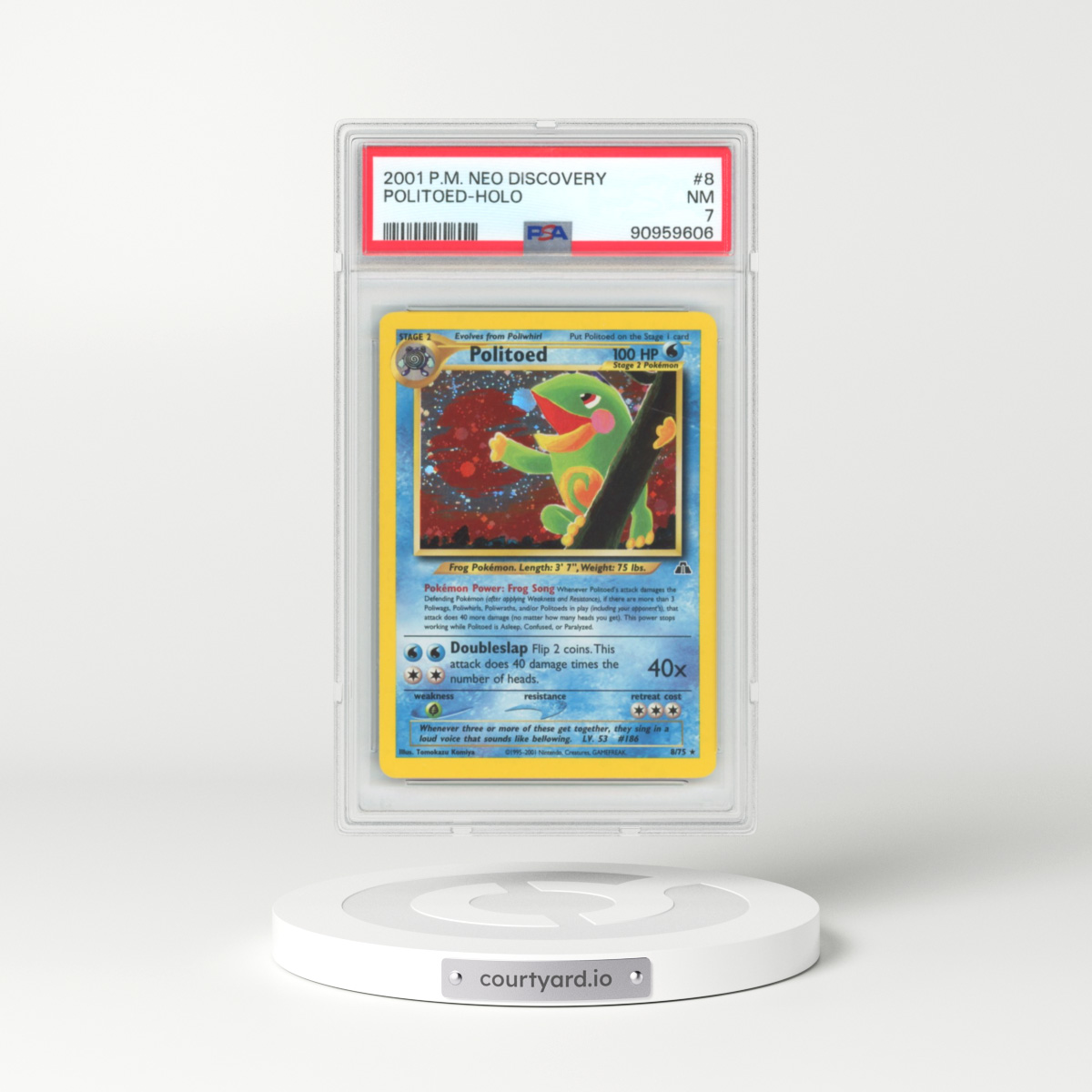 2001 Pokémon Neo Discovery #8 Politoed - Holo (PSA 7 NM)