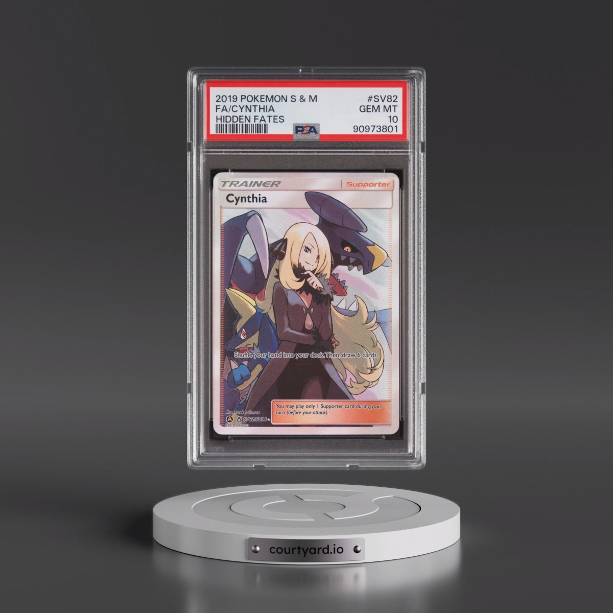 2019 Pokémon Sun & Moon Hidden Fates #SV82 Cynthia - Full Art (PSA 10 GEM MINT)