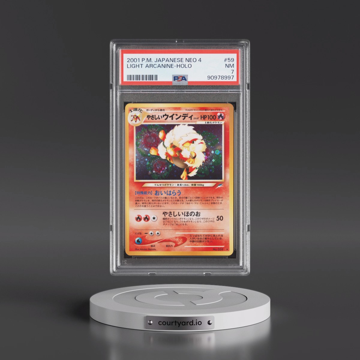 2001 Pokémon Neo 4 #59 Light Arcanine - Holo (PSA 7 NM)