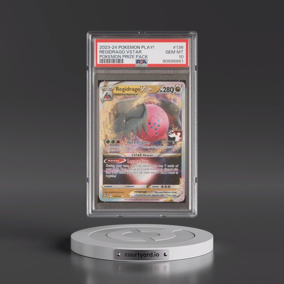 2023-2024 Pokémon Play! Pokémon Prize Pack #136 Regidrago Vstar (PSA 10 GEM MINT)
