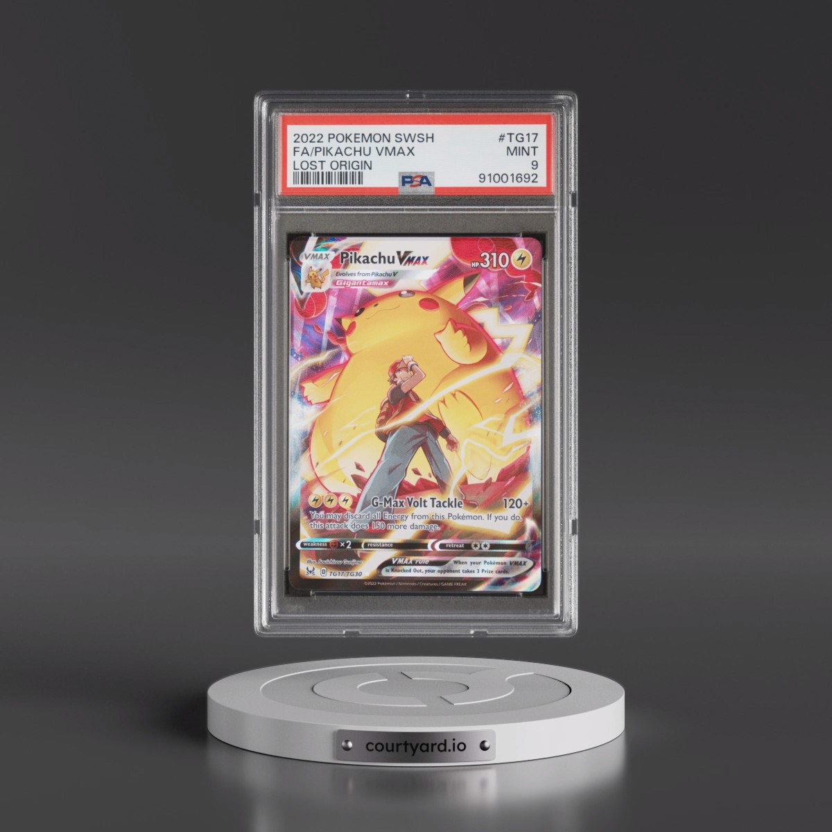 2022 Pokémon Sword & Shield Lost Origin #TG17 Pikachu Vmax - Full Art (PSA 9 MINT)