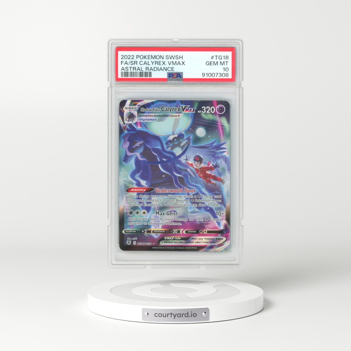 2022 Pokémon Sword & Shield Astral Radiance #TG18 Shadow Rider Calyrex Vmax - Full Art (PSA 10 GEM MINT)