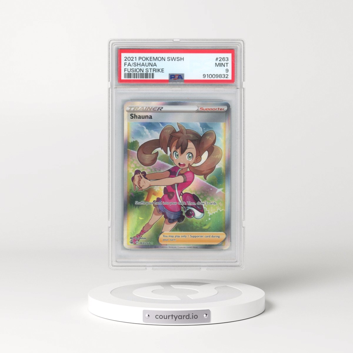 2021 Pokémon Sword & Shield Fusion Strike #263 Shauna - Full Art (PSA 9 MINT)