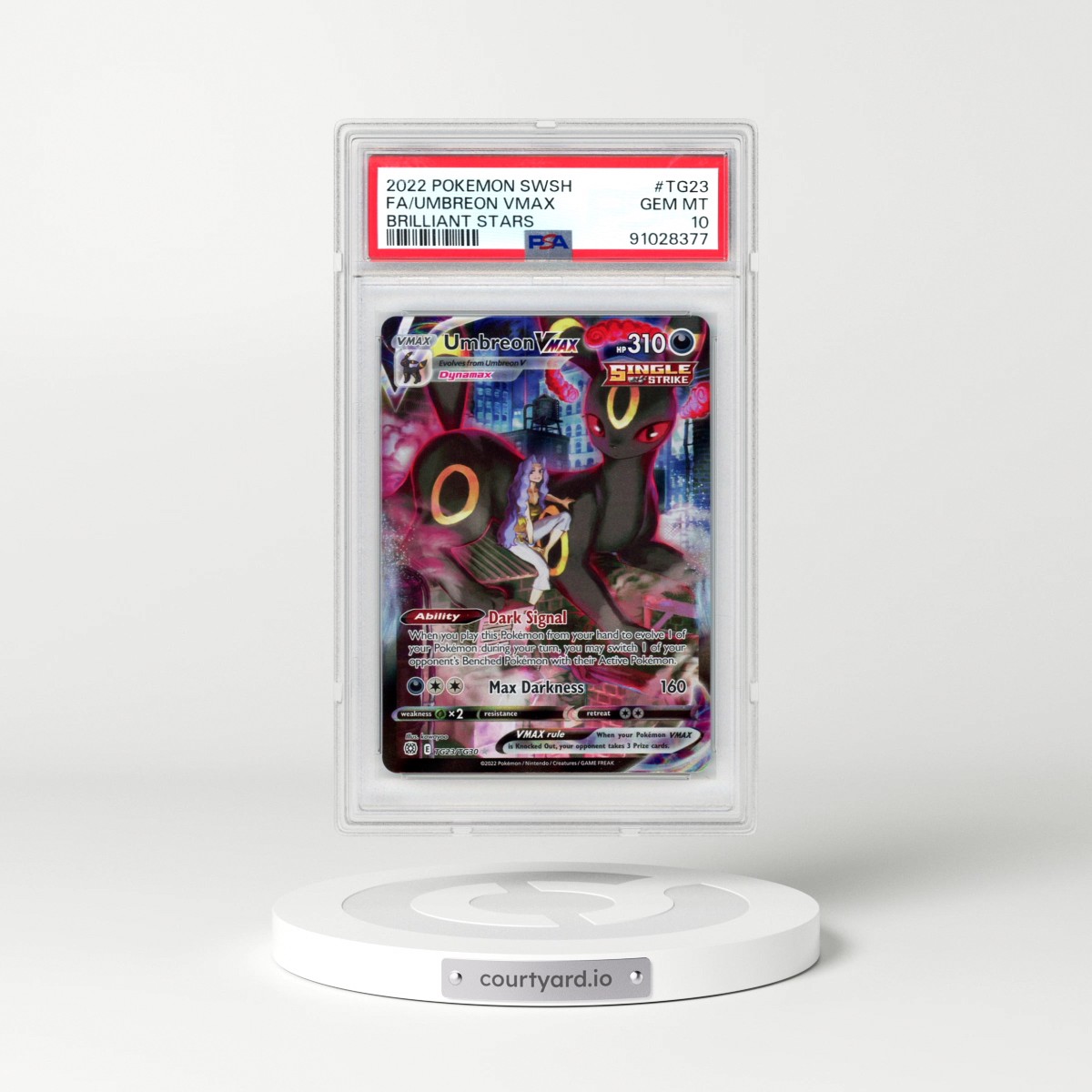 2022 Pokémon Sword & Shield Brilliant Stars #TG23 Umbreon Vmax - Full Art (PSA 10 GEM MINT)