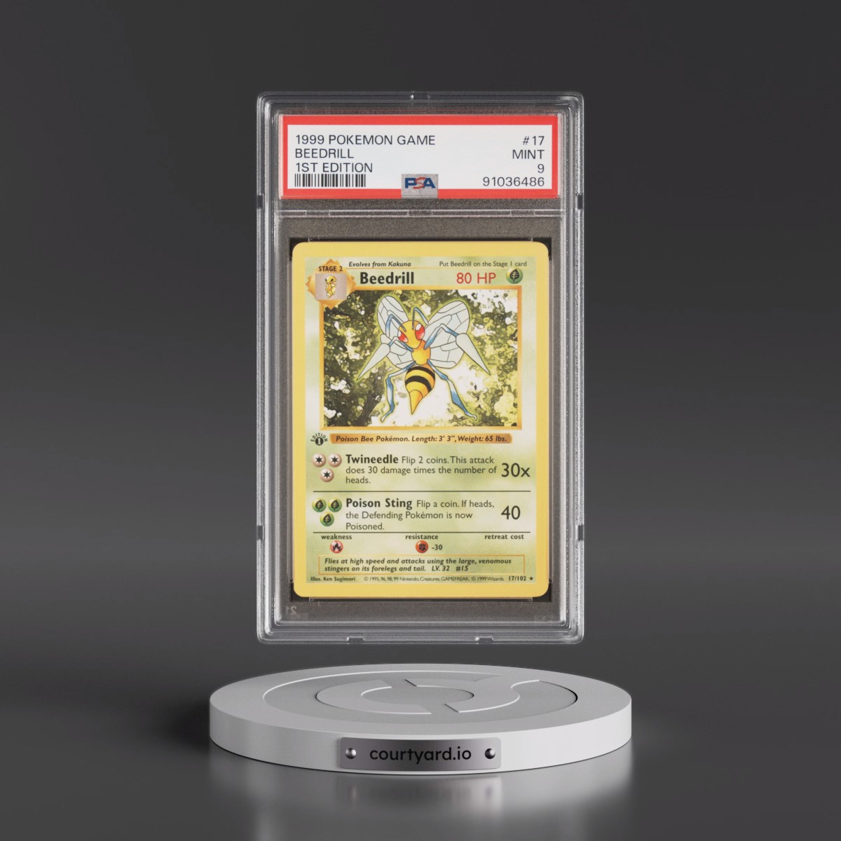 1999 Pokémon Game #17 Beedrill - 1st Edition (PSA 9 MINT)