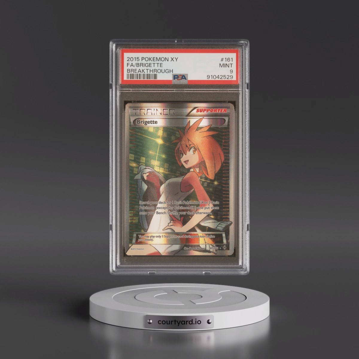 2015 Pokémon XY Breakthrough #161 Brigette - Full Art (PSA 9 MINT)