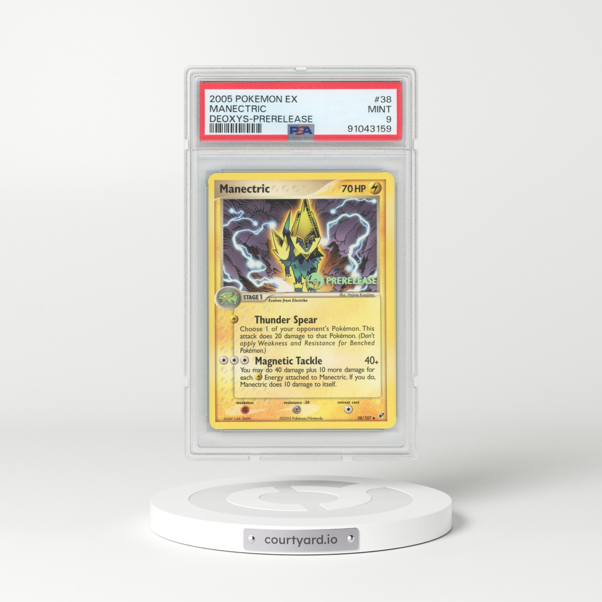 2005 EX Deoxys #38 Manectric - Prerelease (PSA 9 MINT)