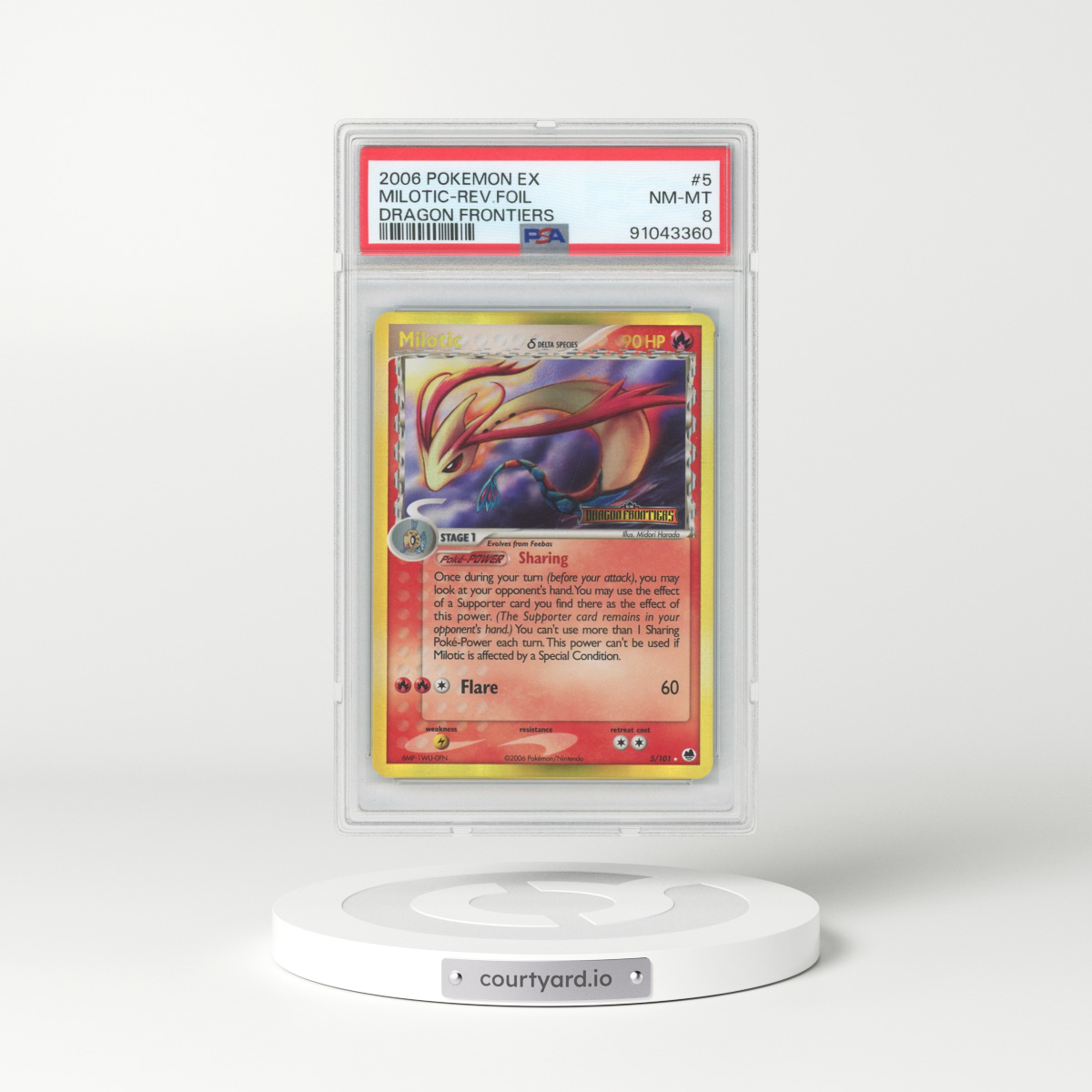 2006 EX Dragon Frontiers #5 Milotic (PSA 8 NM-MT)
