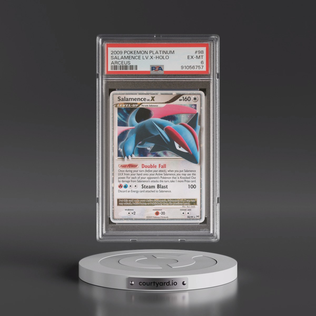 2009 Pokémon Platinum Arceus #98 Salamence LV.X - Holo (PSA 6 EX-MT)