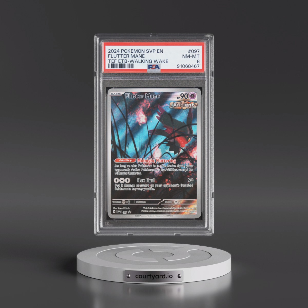 2024 Pokémon Svp EN-SV Black Star Promo #097 Flutter Mane - Temporal Forces Elite Trainer Box-Walking Wake (PSA 8 NM-MT)
