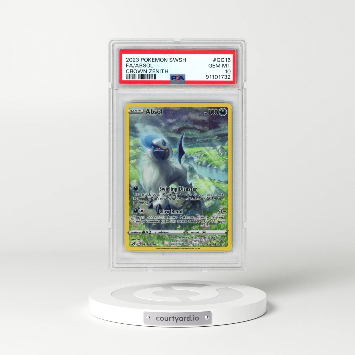 2023 Pokémon Sword and Shield Crown Zenith #GG16 Absol - Full Art (PSA 10 GEM MINT)