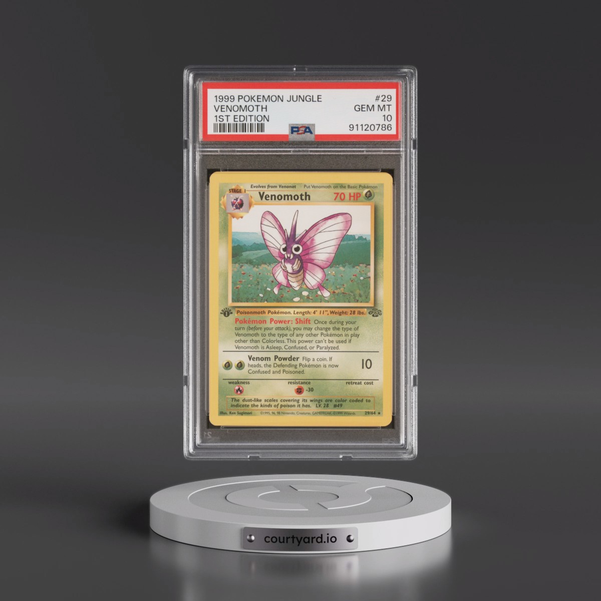 1999 Pokémon Jungle #29 Venomoth - 1st Edition (PSA 10 GEM MINT)