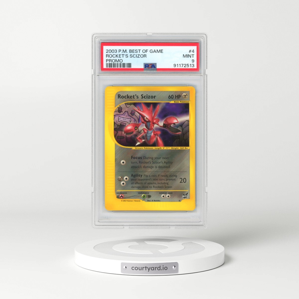 2003 Pokémon Best of Game Promo #4 Rocket's Scizor (PSA 9 MINT)