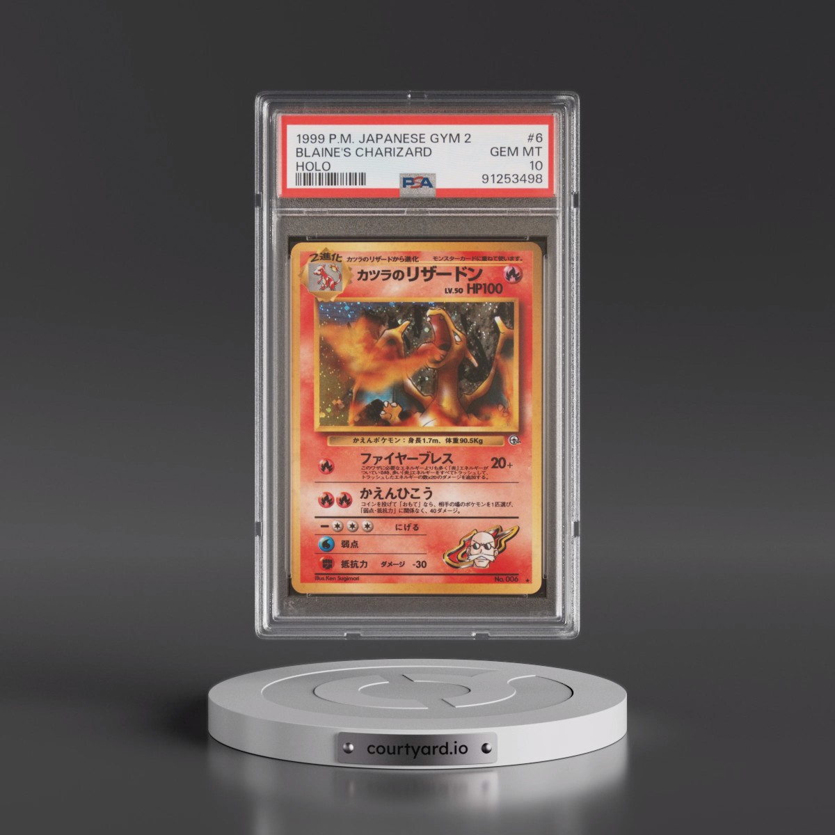 1999 Pokémon Gym 2 #6 Blaine's Charizard - Holo (PSA 10 GEM MINT)