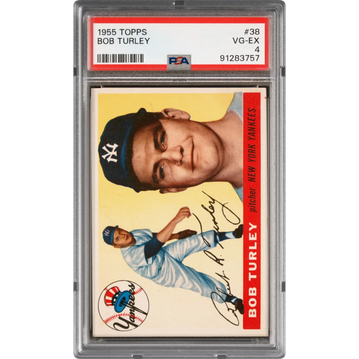 1955 Topps #38 Bob Turley (PSA 4 VG-EX)
