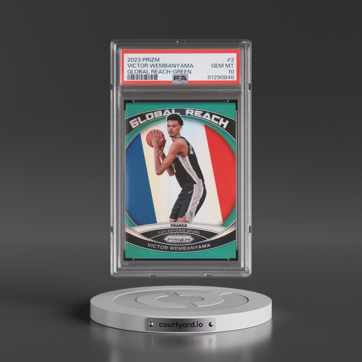 2023 Panini Prizm Global Reach #2 Victor Wembanyama - Green Prizm (PSA 10 GEM MINT)