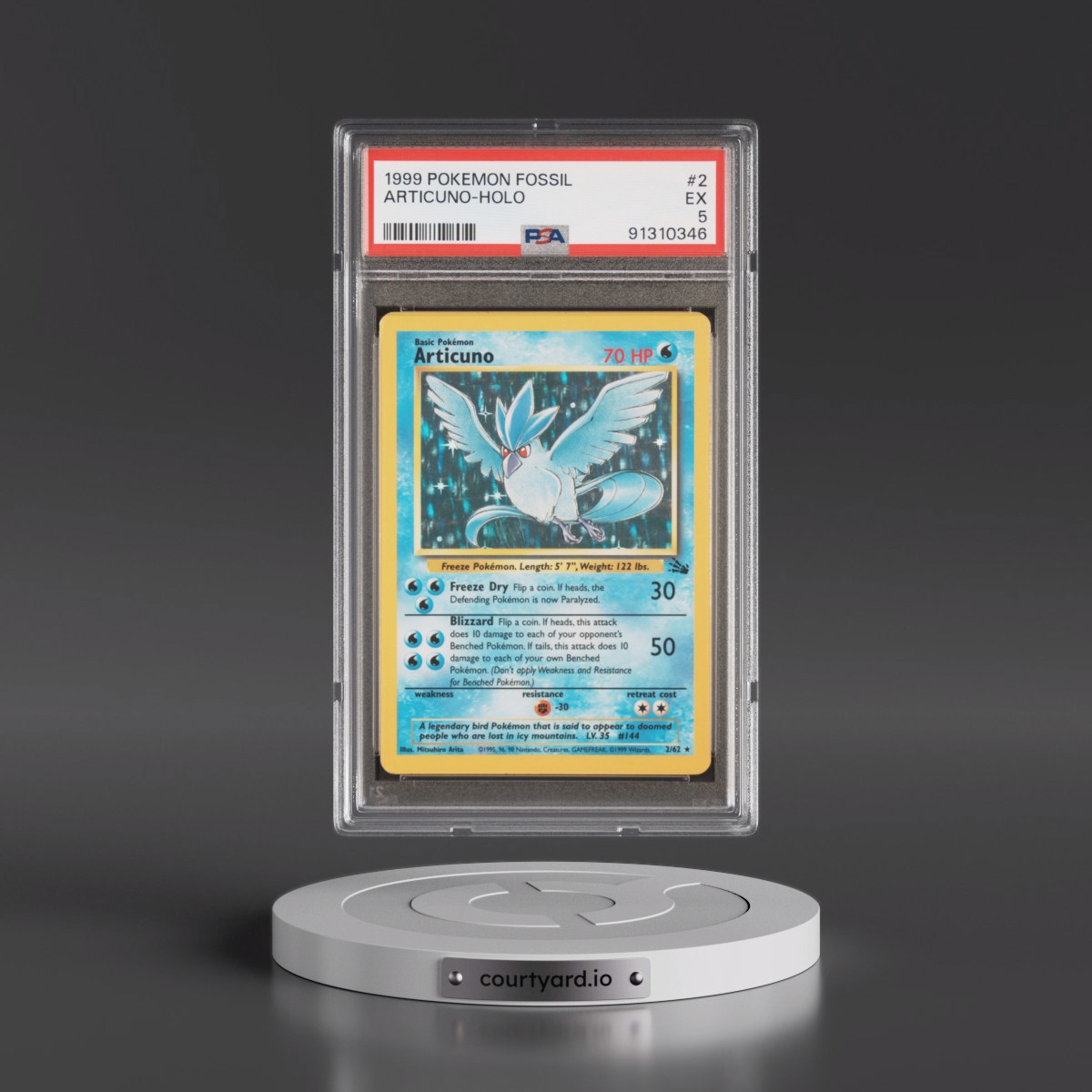 1999 Pokémon Fossil Articuno - Holo #2 PSA 5