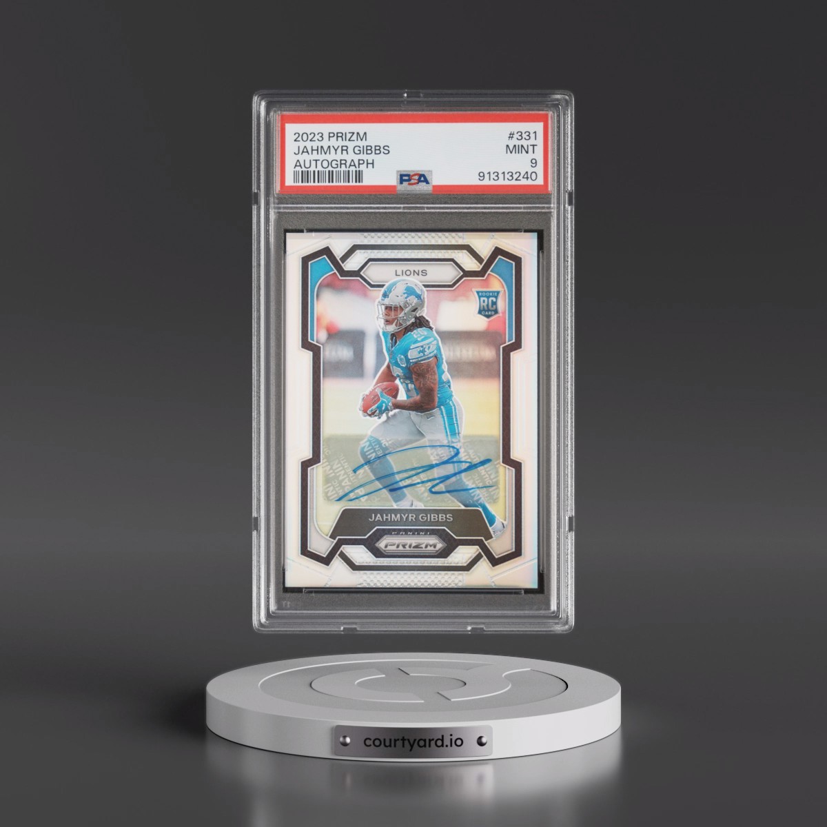 2023 Panini Prizm Jahmyr Gibbs - Autograph #331 PSA 9