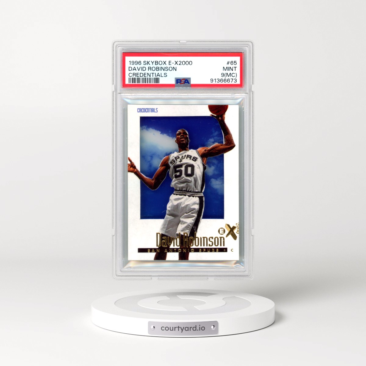 1996 Skybox E-X2000 #65 David Robinson - Credentials (PSA 9 MINT)