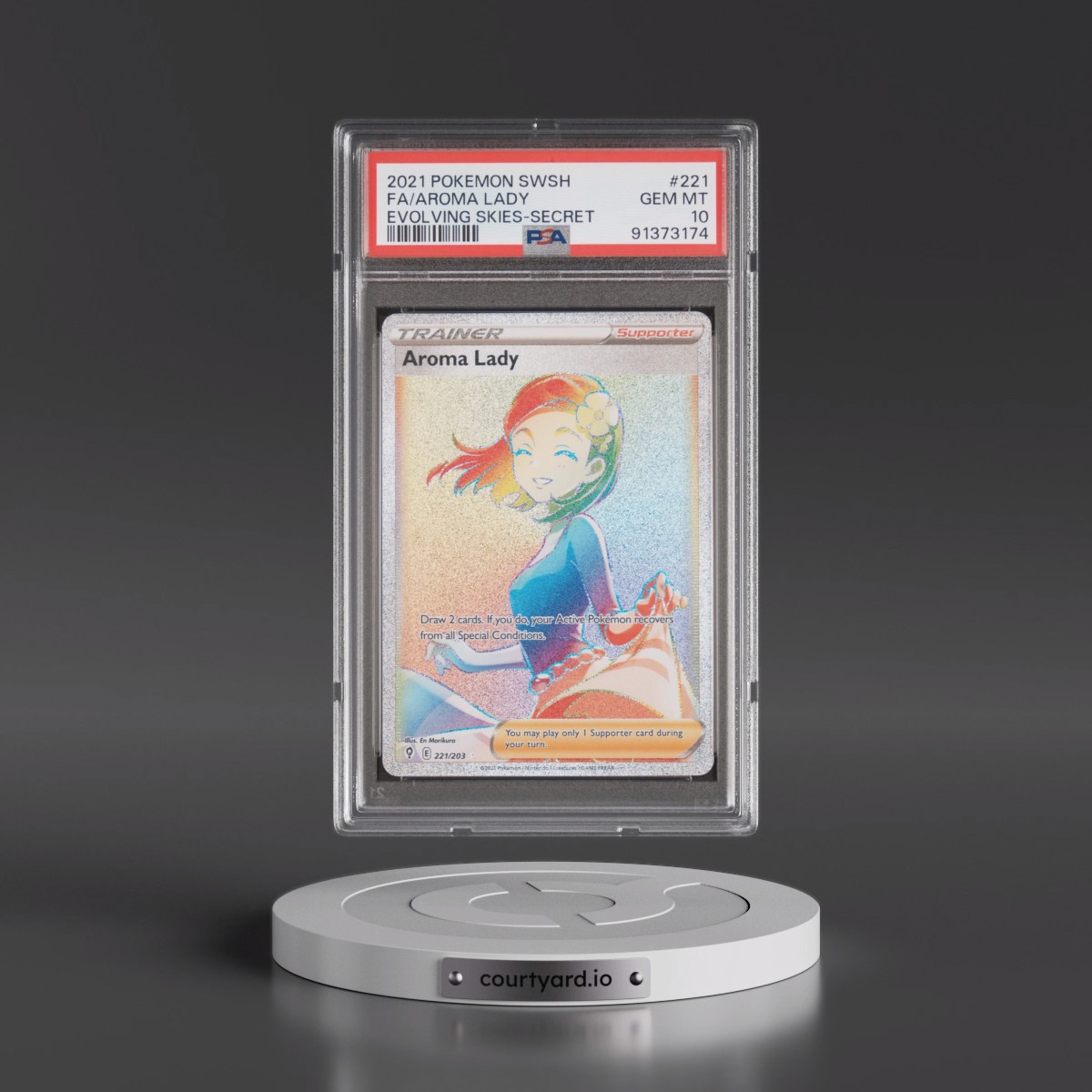 2021 Pokémon Sword & Shield Evolving Skies #221 Aroma Lady - Full Art Secret (PSA 10 GEM MINT)