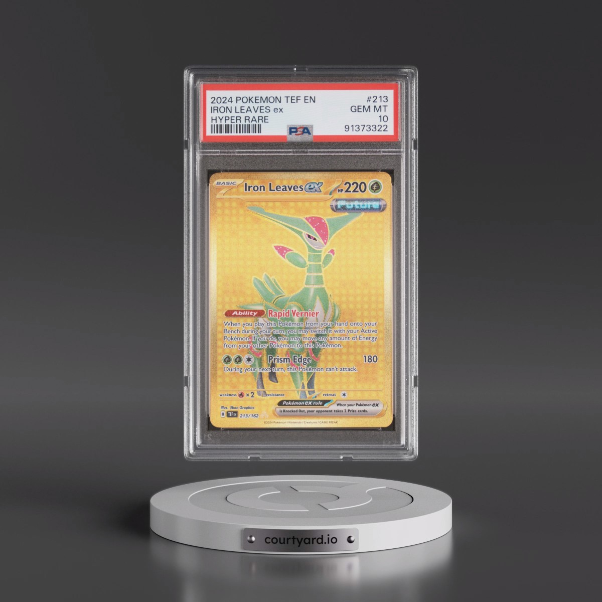 2024 Pokémon Tef EN-Temporal Forces #213 Iron Leaves EX - Holo Hyper Rare (PSA 10 GEM MINT)