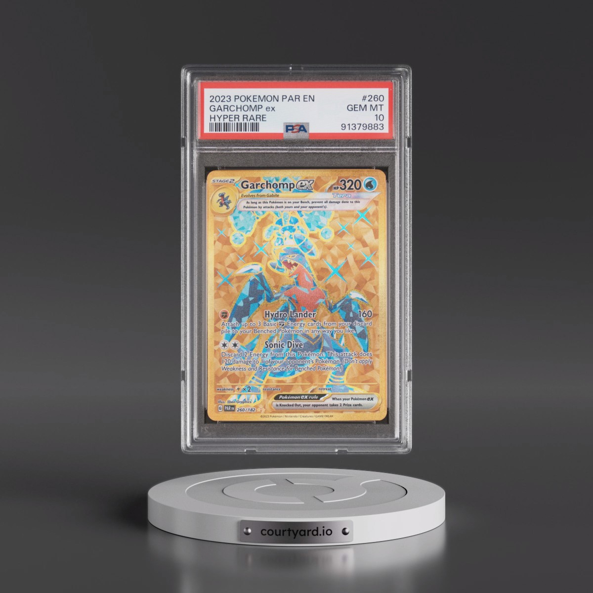 2023 Pokémon Par EN-Paradox Rift #260 Garchomp EX - Holo Hyper Rare (PSA 10 GEM MINT)