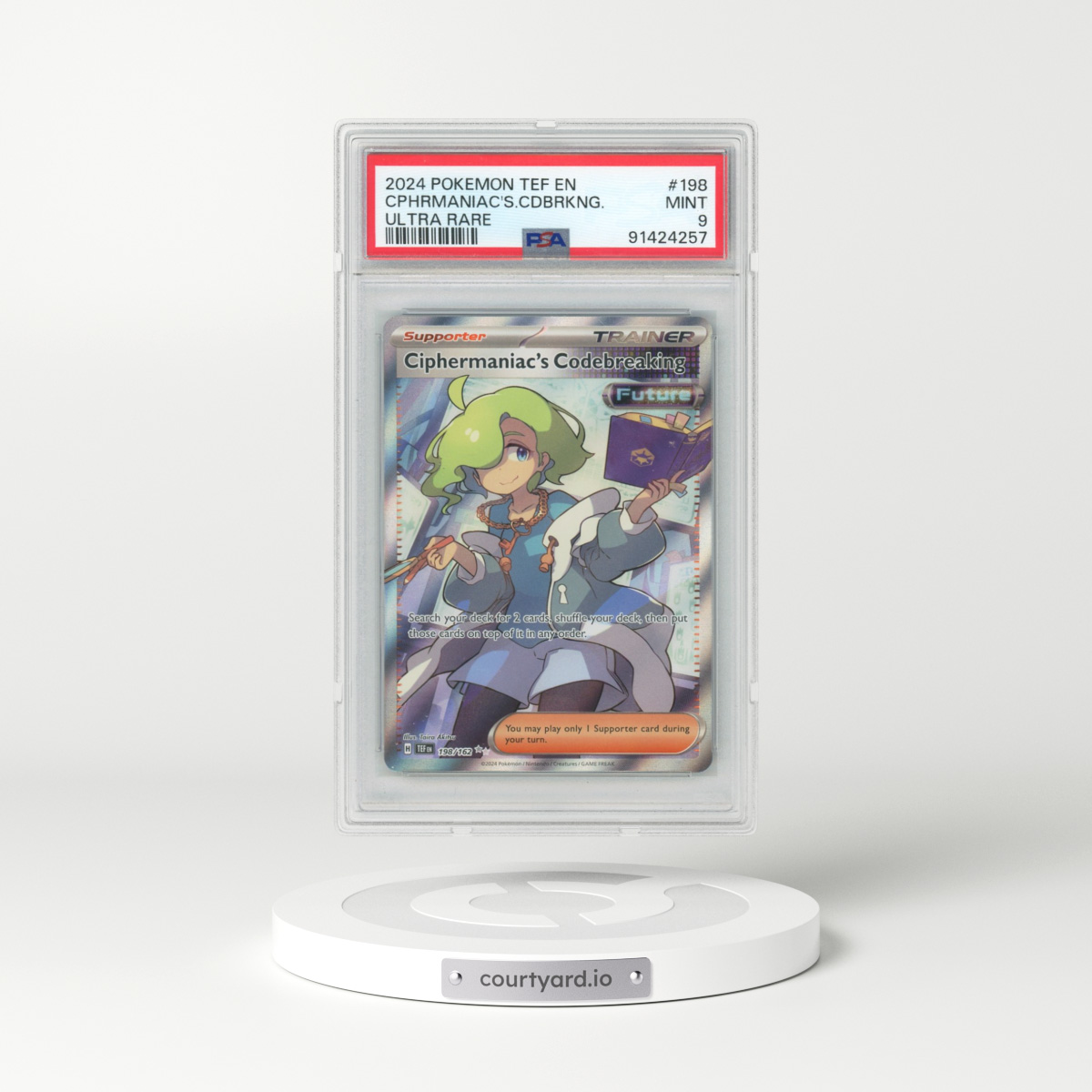 2024 Pokémon Tef EN-Temporal Forces #198 Ciphermaniac's Codebreaking - Ultra Rare (PSA 9 MINT)