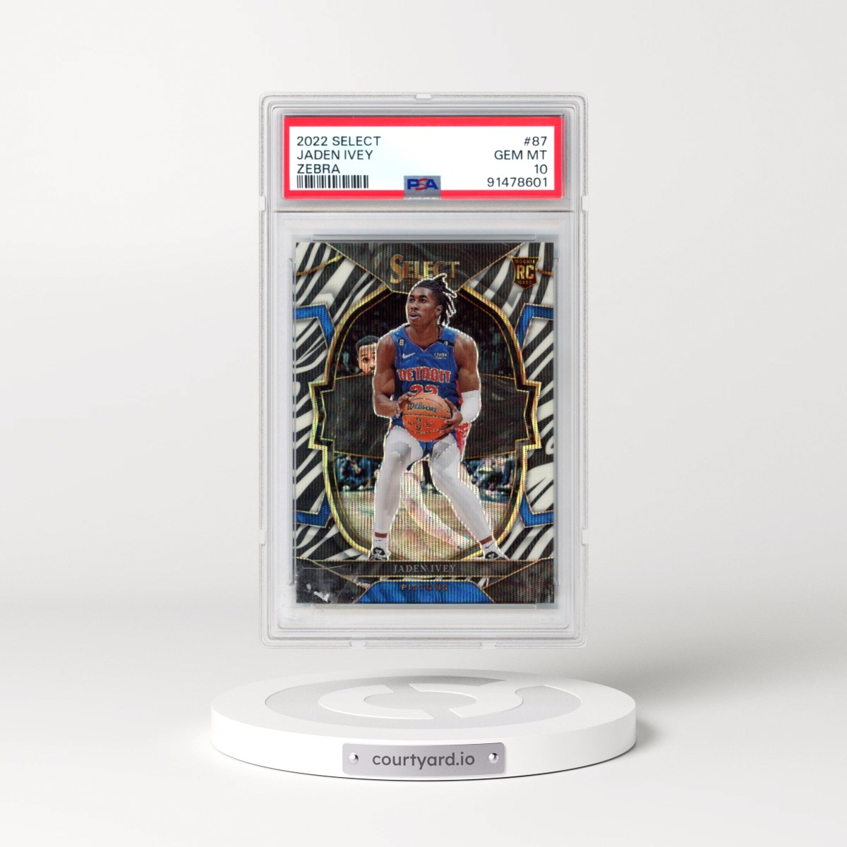 2022 Panini Select #87 Jaden Ivey - Zebra (PSA 10 GEM MINT)