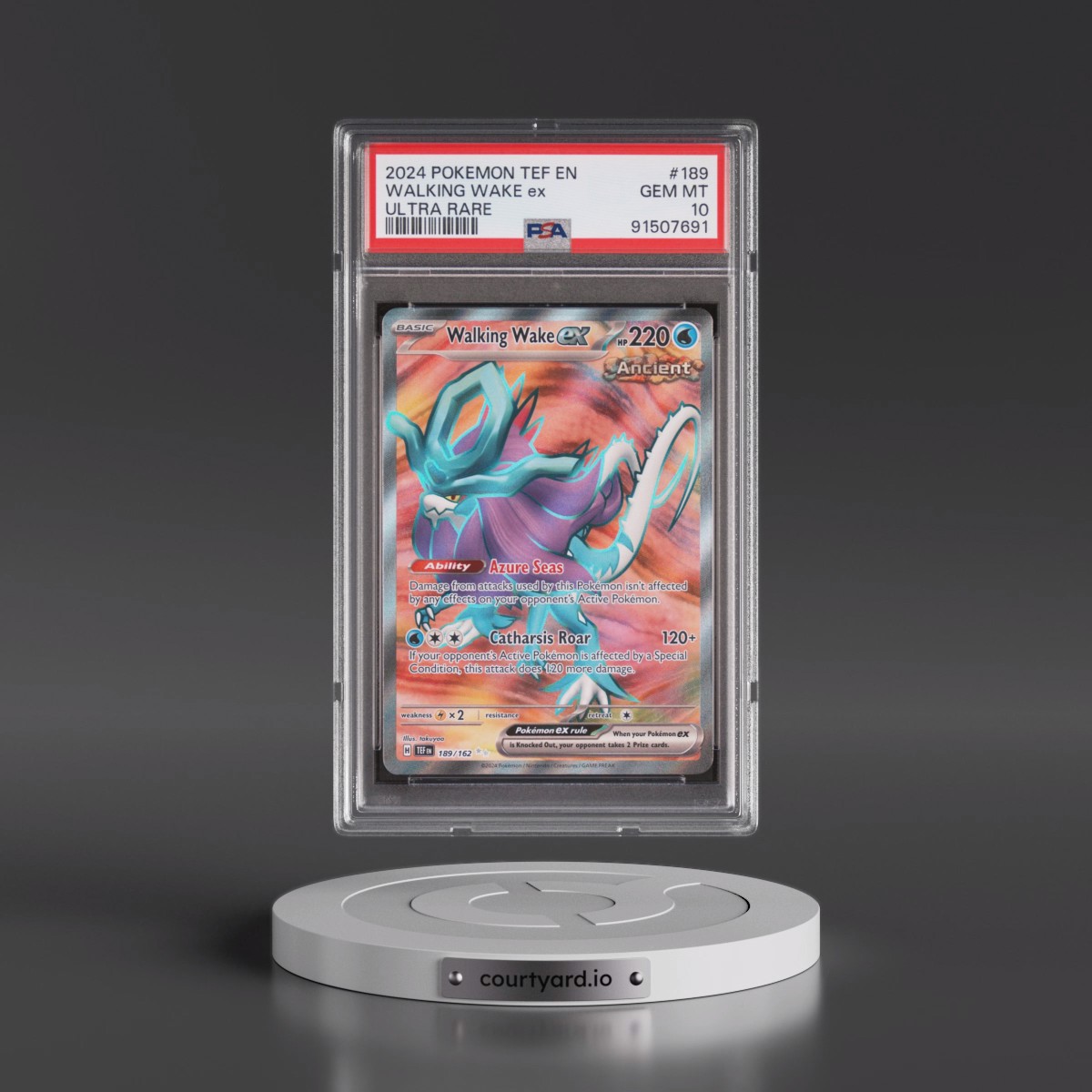 2024 Pokémon Tef EN-Temporal Forces #189 Walking Wake EX - Holo Ultra Rare (PSA 10 GEM MINT)