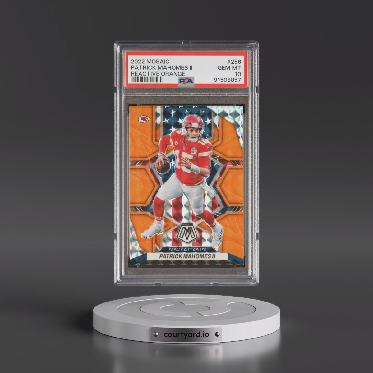 2022 Panini Mosaic Patrick Mahomes II - Reactive Orange #256 PSA 10