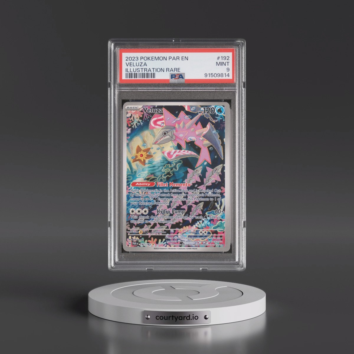 2023 Pokémon Par EN-Paradox Rift #192 Veluza - Illustration Rare (PSA 9 MINT)