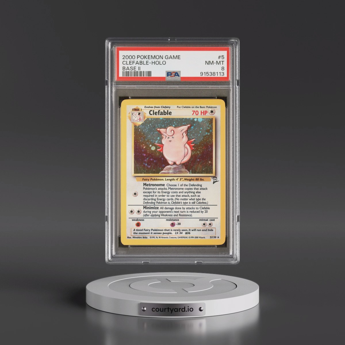 2000 Pokémon Game Base II #5 Clefable - Holo (PSA 8 NM-MT)