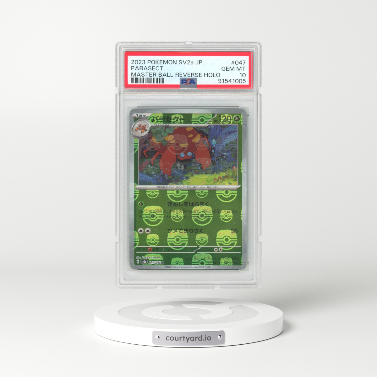 2023 Pokémon Sv2a-Pokemon 151 #047 Parasect - Reverse Holo Master Ball (PSA 10 GEM MINT)