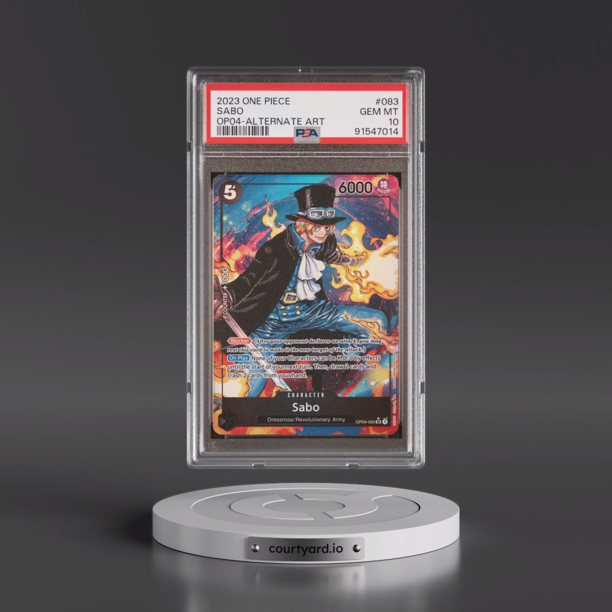 2023 One Piece OP04-Kingdoms of Intrigue #083 Sabo - Alternate Art (PSA 10 GEM MINT)
