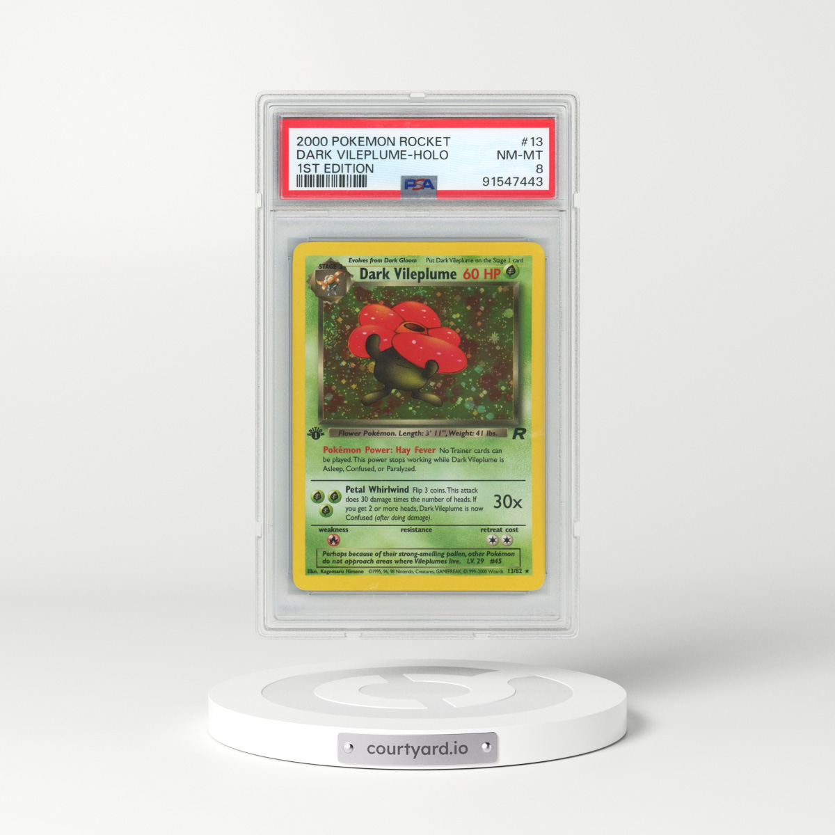 2000 Pokémon Rocket #13 Dark Vileplume - 1st Edition Holo (PSA 8 NM-MT)
