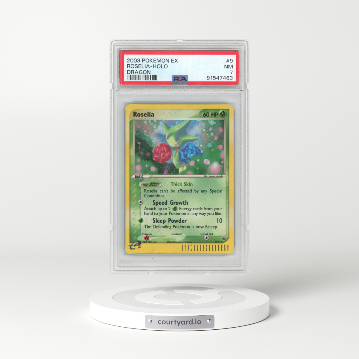 2003 Pokémon EX Dragon #9 Roselia - Holo (PSA 7 NM)