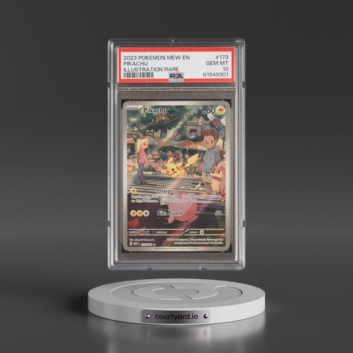 2023 Pokémon Mew EN-151 #173 Pikachu - Illustration Rare (PSA 10 GEM MINT)
