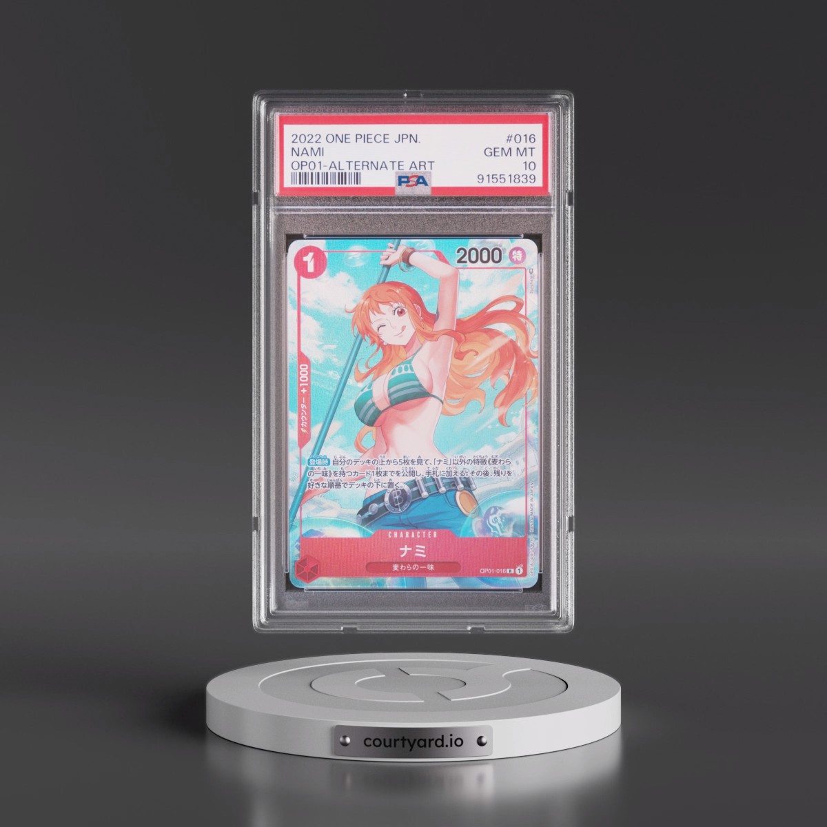2022 One Piece Japanese OP01-Romance Dawn #016 Nami - Alternate Art (PSA 10 GEM MINT)