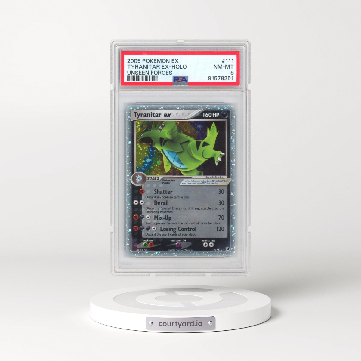 2005 Pokémon EX Unseen Forces #111 Tyranitar EX - Holo Holo (PSA 8 NM-MT)