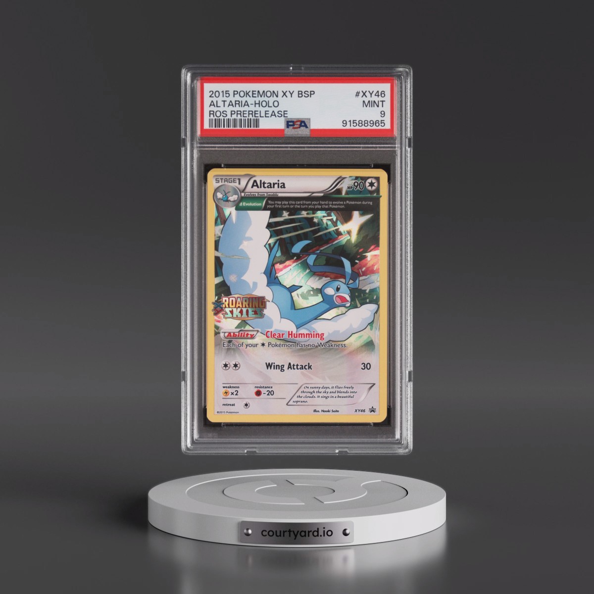 2015 Pokémon XY Black Star Promos #XY46 Altaria - Holo Roaring Skies Prerelease (PSA 9 MINT)