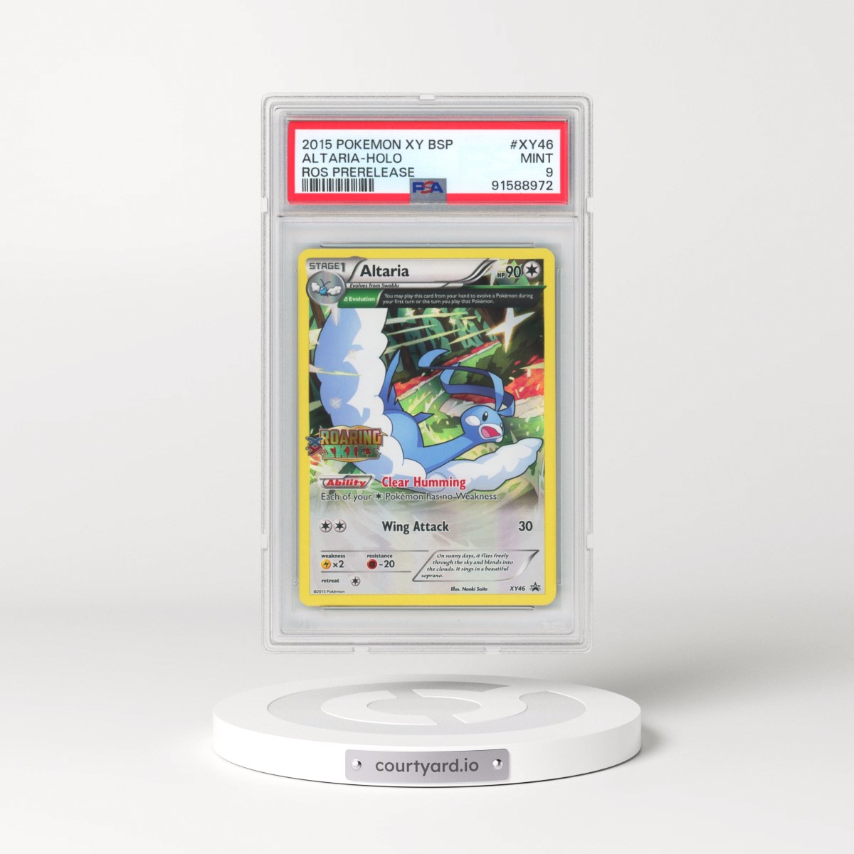 2015 Pokémon XY Black Star Promos #XY46 Altaria - Holo Roaring Skies Prerelease (PSA 9 MINT)