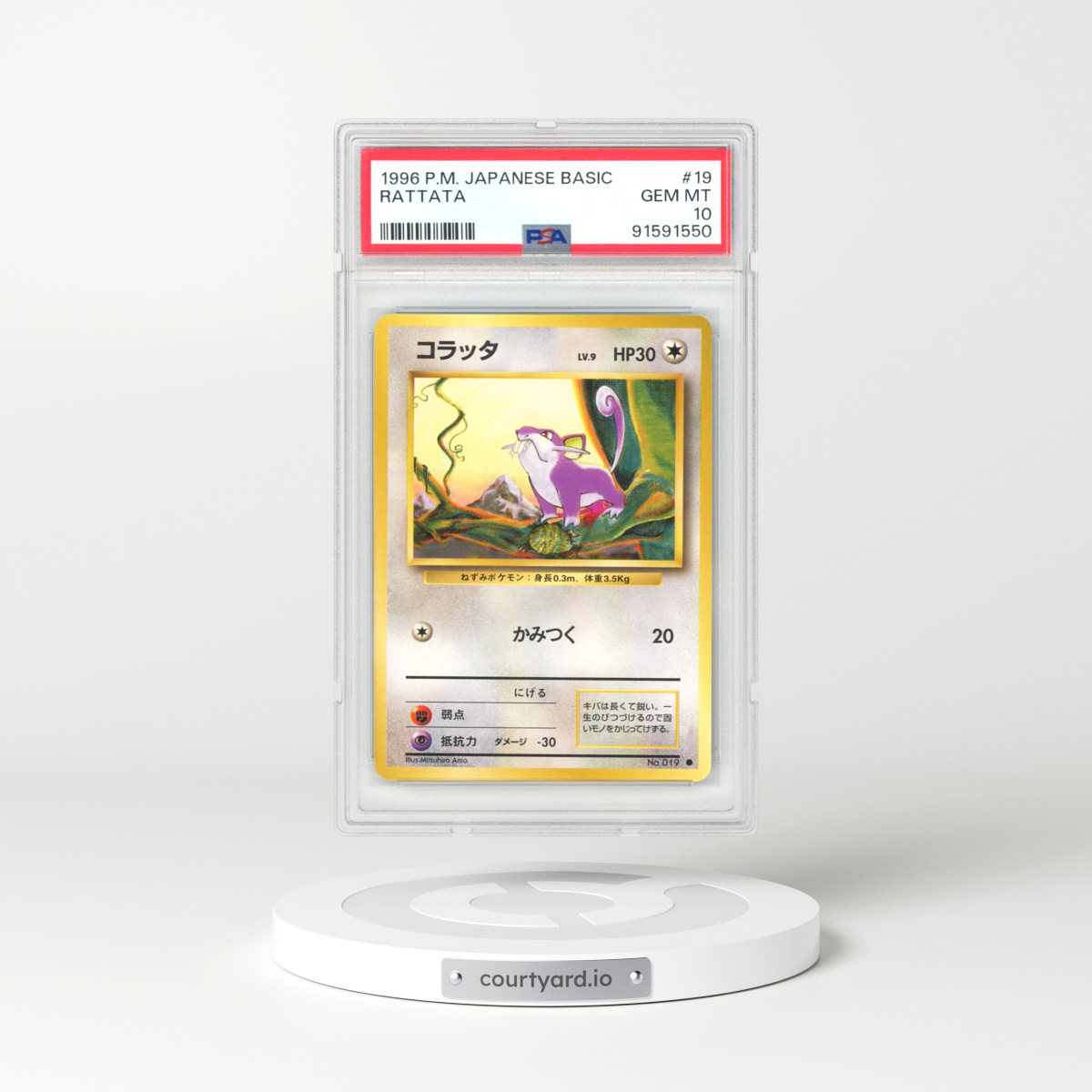 1996 Base Set #19 Rattata (PSA 10 GEM MINT)
