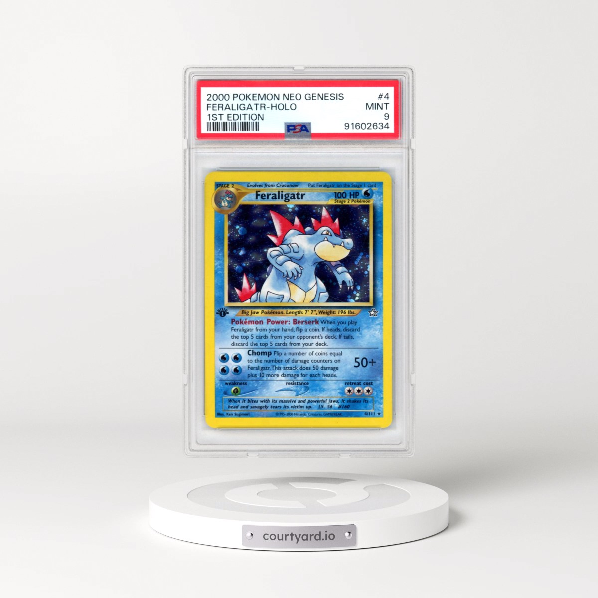 2000 Pokémon Neo Genesis #4 Feraligatr - 1st Edition Holo (PSA 9 MINT)