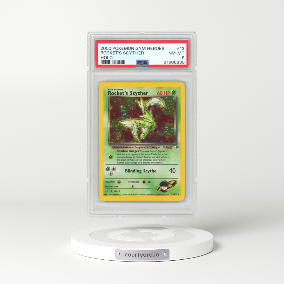 2000 Pokémon Gym Heroes #13 Rocket's Scyther - Holo (PSA 8 NM-MT)
