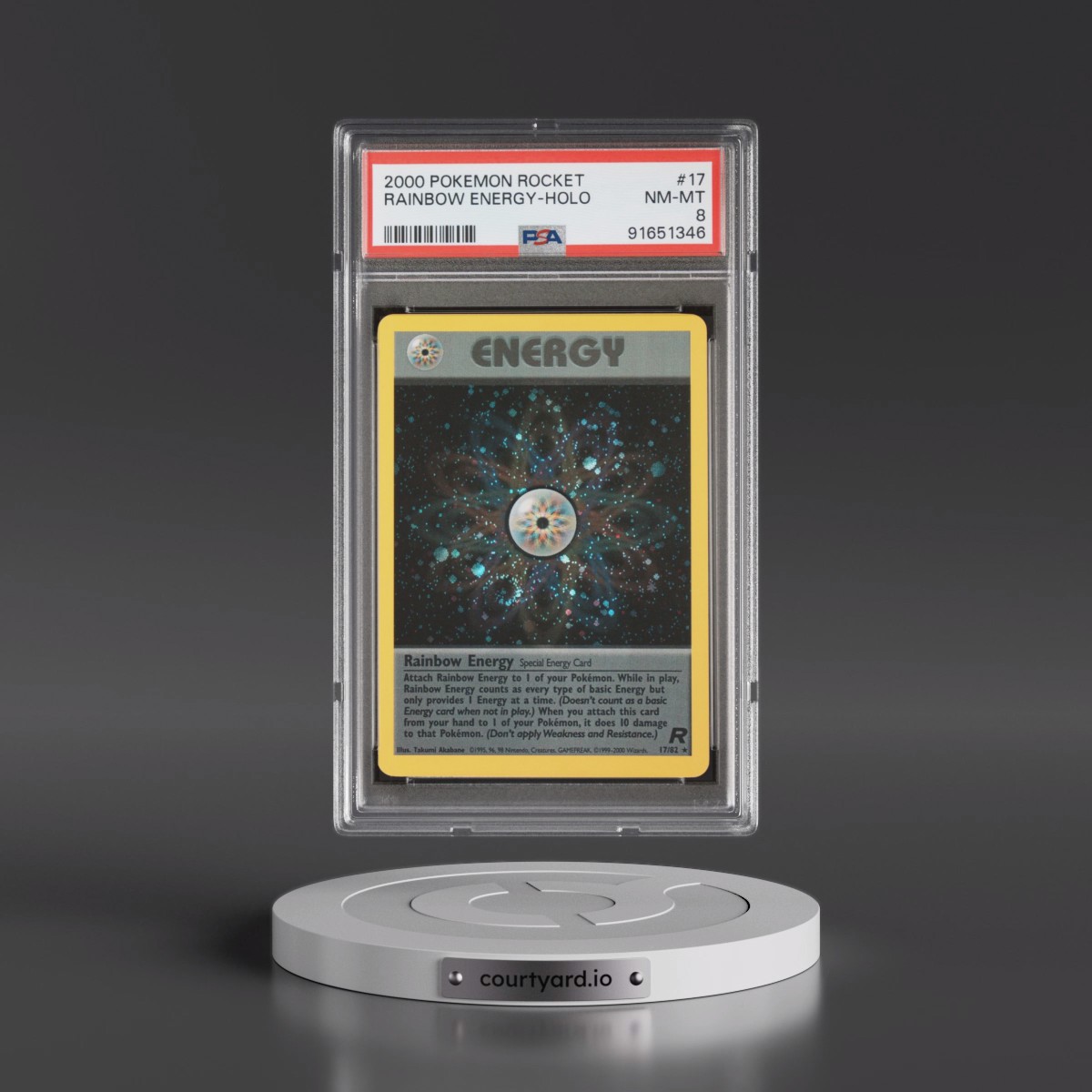2000 Pokémon Rocket #17 Rainbow Energy - Holo (PSA 8 NM-MT)