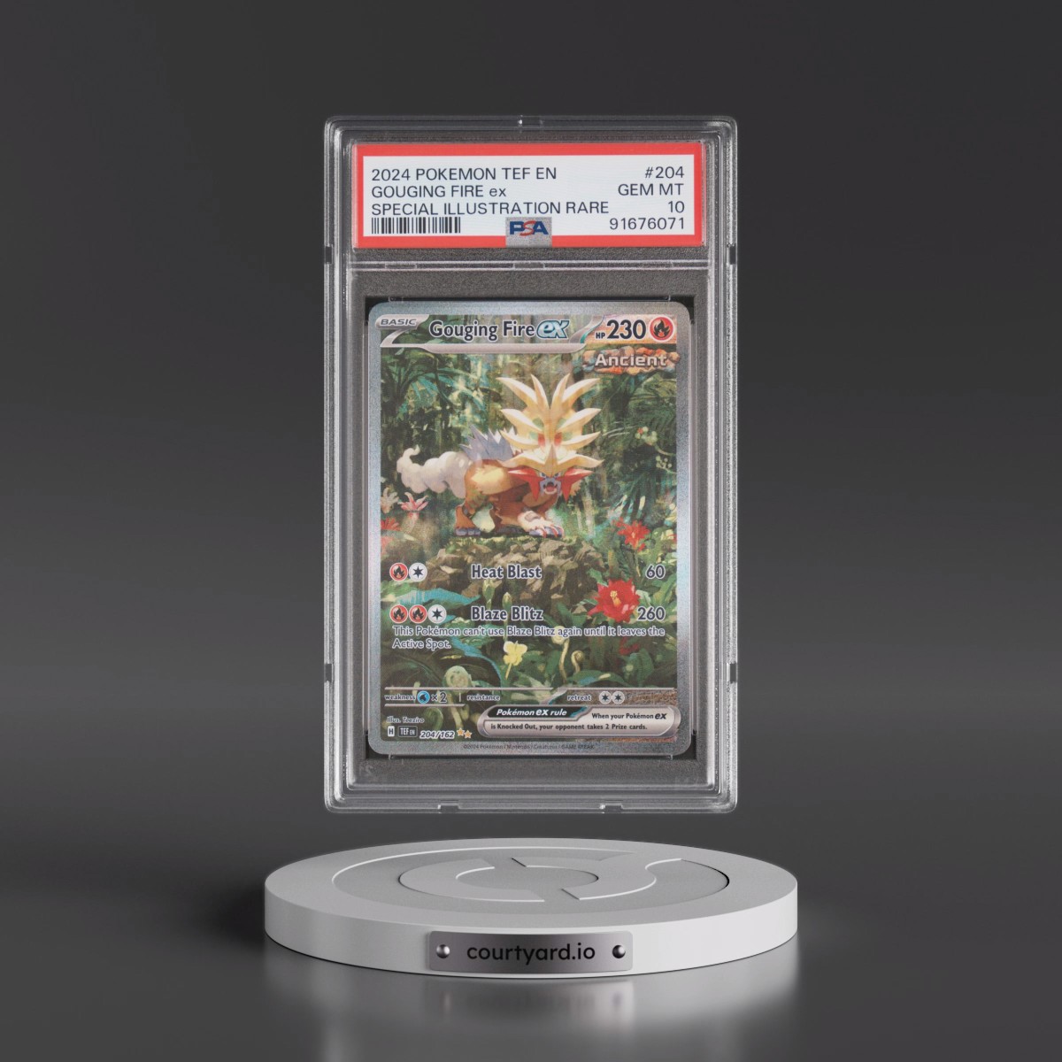 2024 Pokémon Tef EN-Temporal Forces #204 Gouging Fire EX - Holo Special Illustration Rare (PSA 10 GEM MINT)