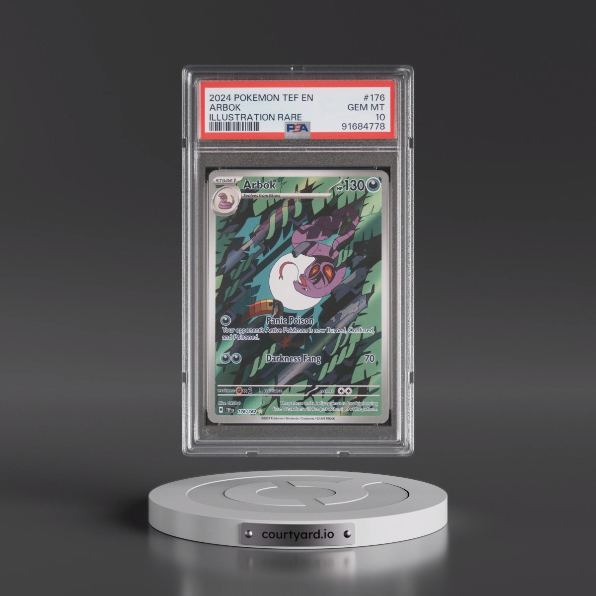 2024 Pokémon Tef EN-Temporal Forces #176 Arbok - Illustration Rare (PSA 10 GEM MINT)