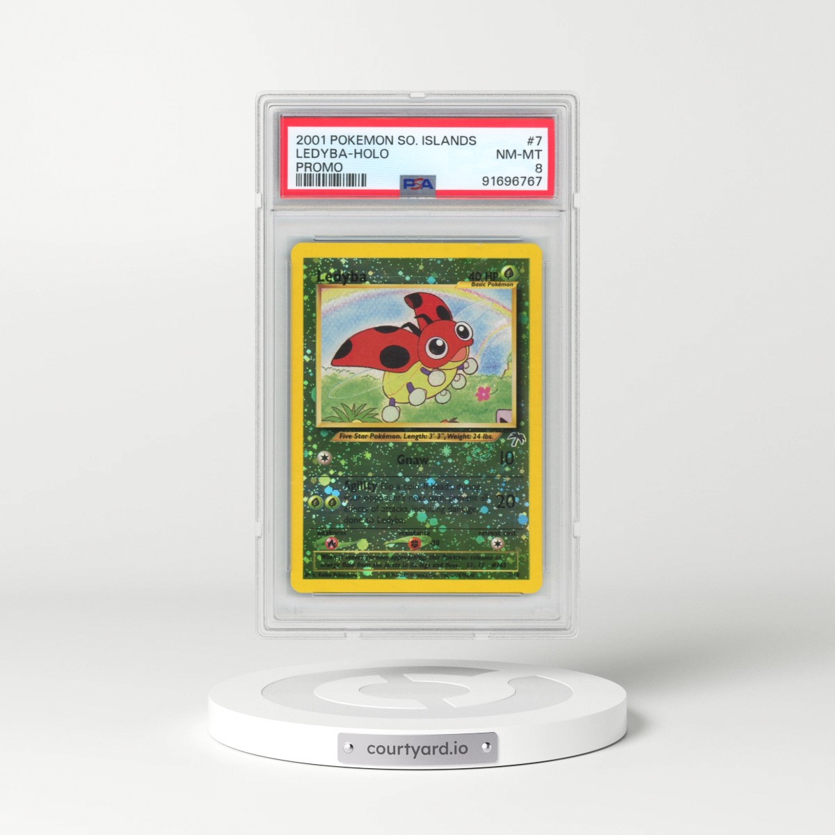 2001 Pokémon Southern Islands Promo #7 Ledyba - Holo (PSA 8 NM-MT)