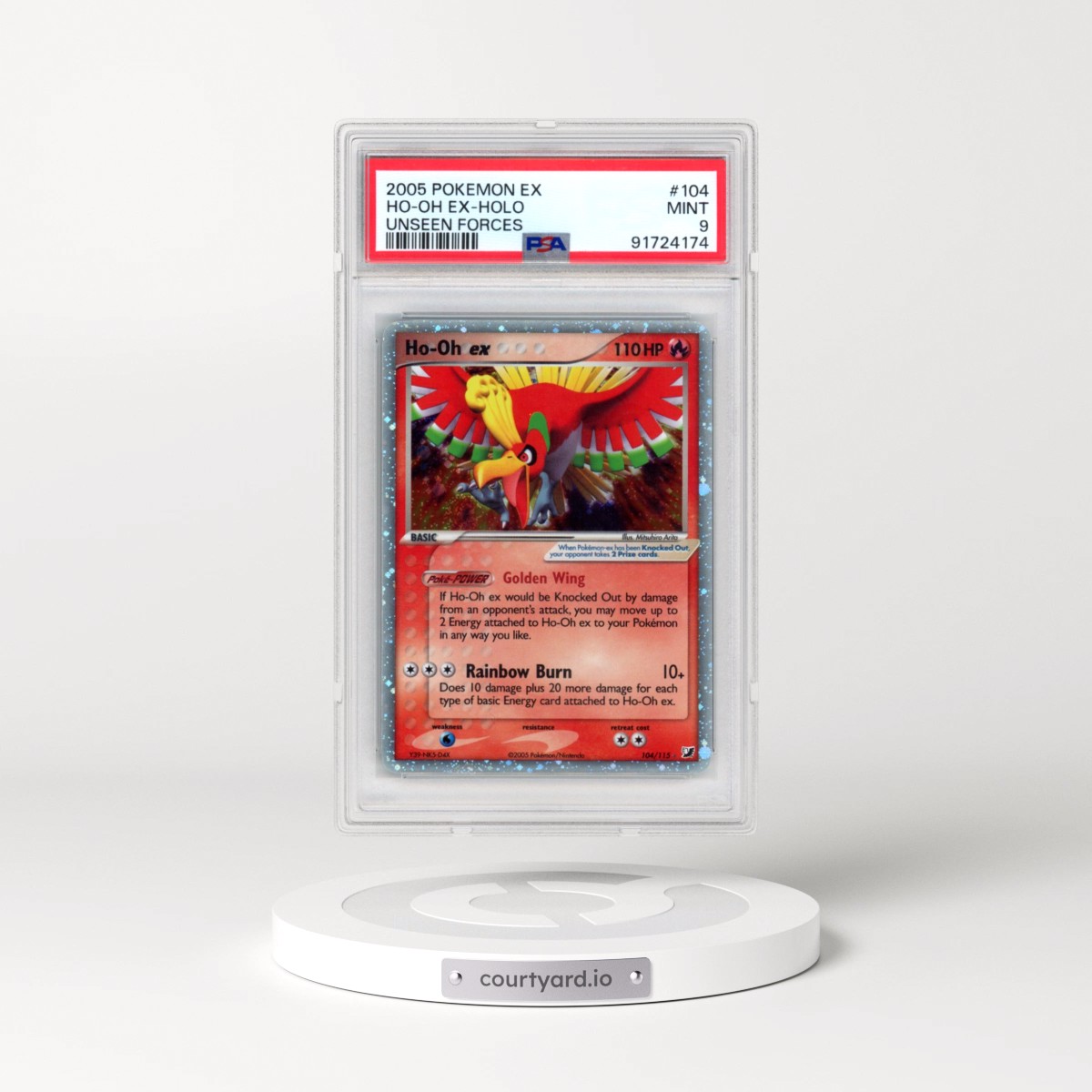 2005 Pokémon EX Unseen Forces #104 HO-Oh EX - Holo Holo (PSA 9 MINT)