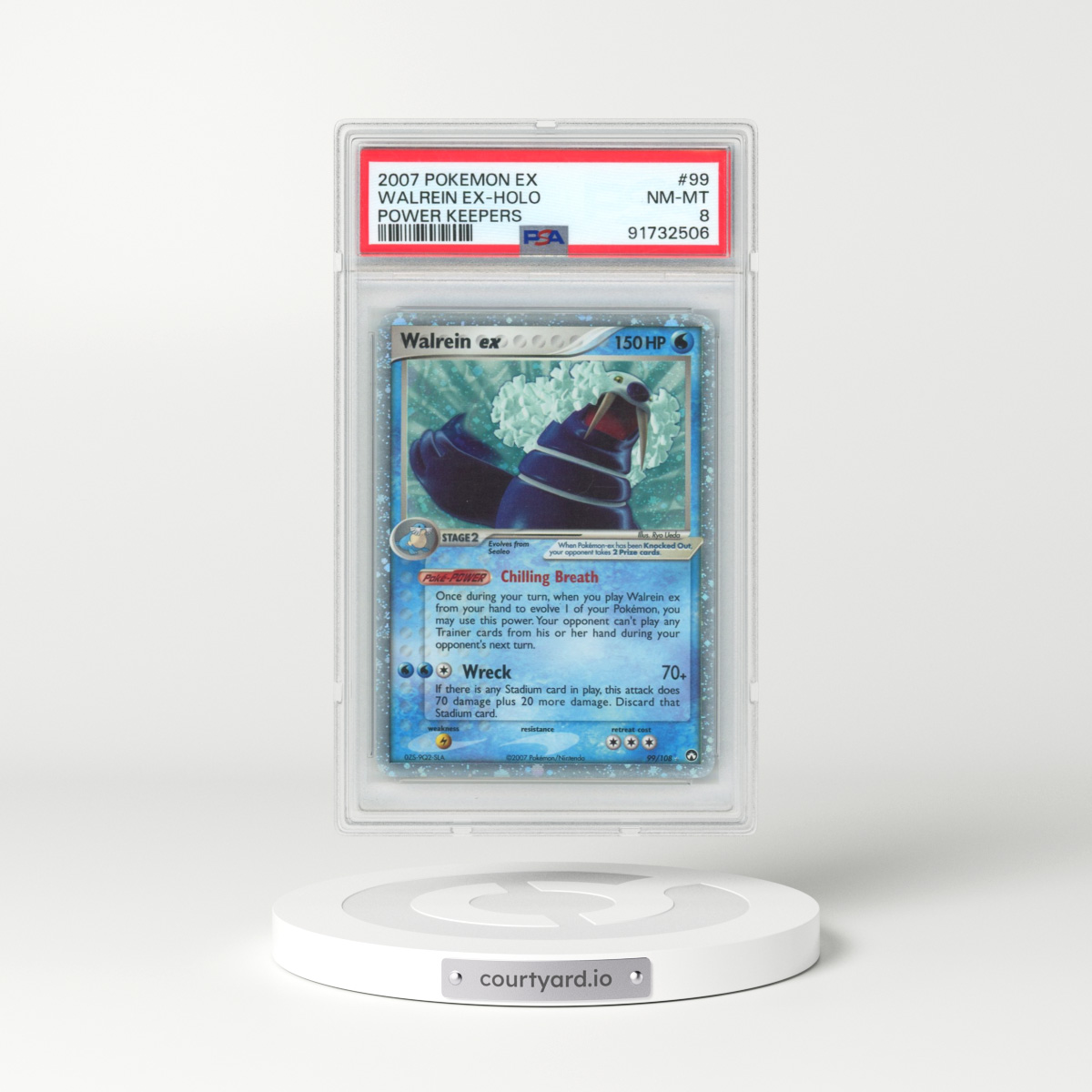 2007 Pokémon EX Power Keepers #99 Walrein EX - Holo Holo (PSA 8 NM-MT)